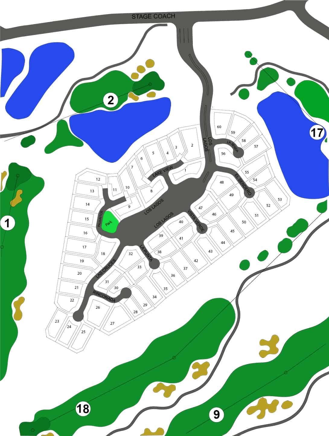 Villa Tuscano Colored Detailed Map Updated